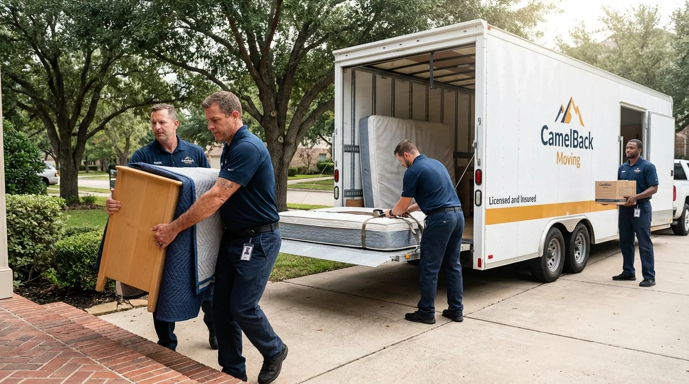 Crew loading residential truck for cross-state move from Germantown, IL